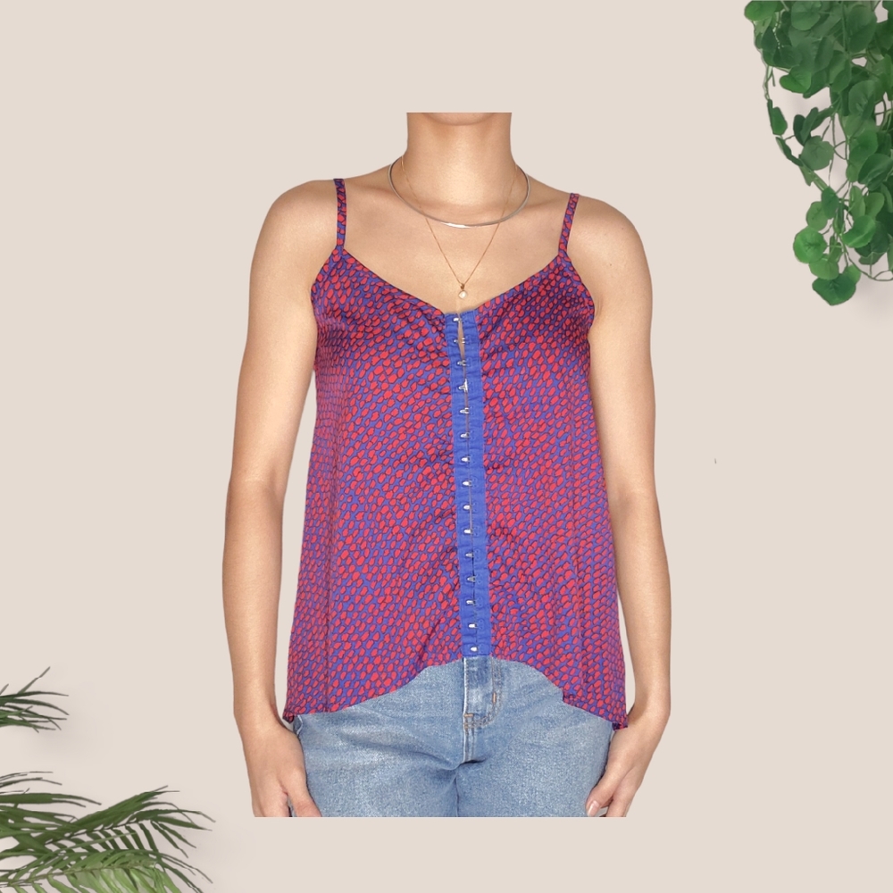 Abstract Polka Dot Front Closure Cami Top - Picture 2 of 4